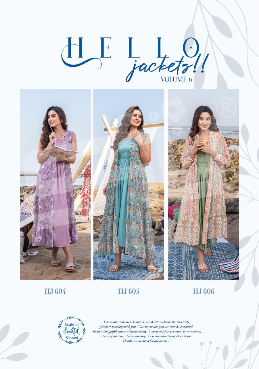 S4u Hello Jackets 6 New Stylish Fancy Party Wear Kurti Collection